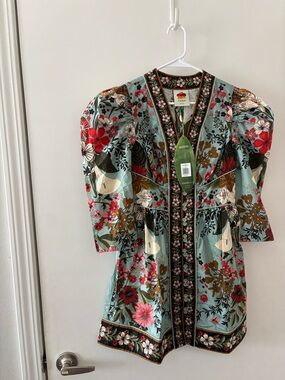 FARM Rio Blue Beauty Bouquet Mini Dress NWT
